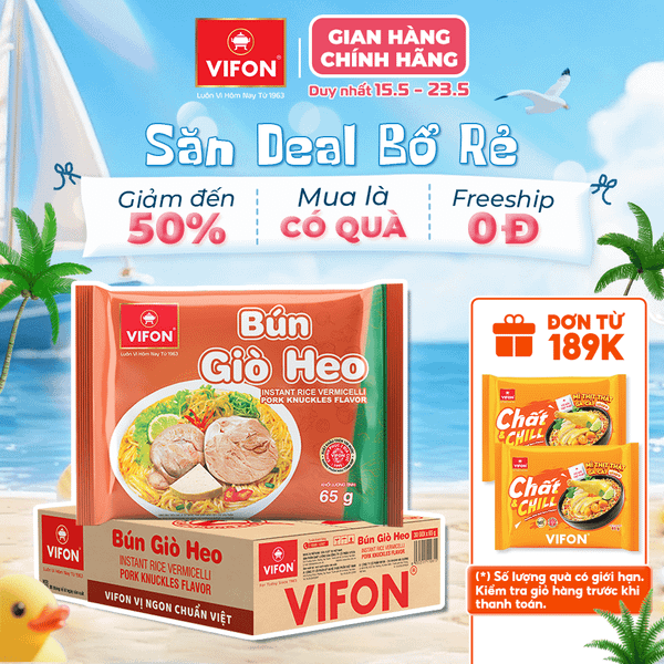 Bún giò heo VIFON 65g – bún ăn liền đậm đà, thơm ngon chuẩn vị