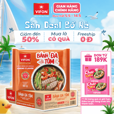 Bánh đa tôm VIFON 60g – đậm vị tôm, thơm ngon hấp dẫn