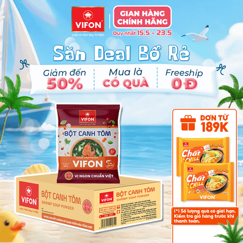 Bột canh tôm VIFON 200g – gia vị nêm sẵn đậm đà, thơm ngon vị tôm