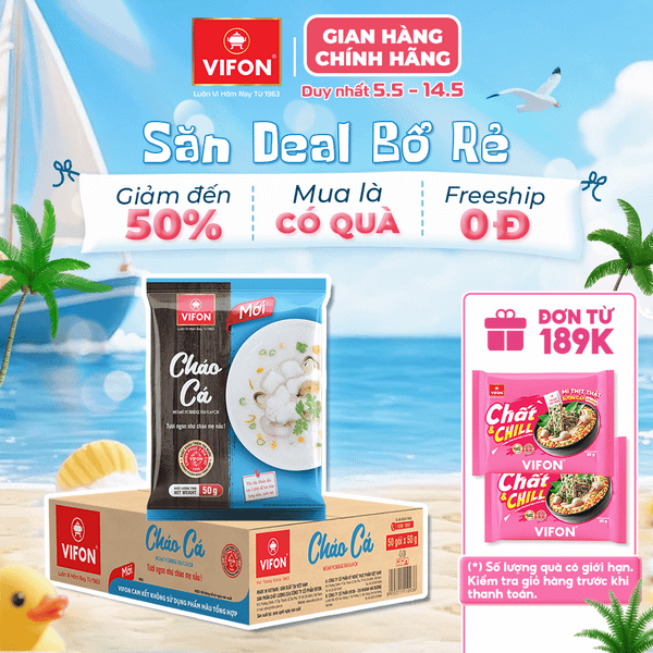 Cháo cá VIFON 20g – cháo ăn liền thanh nhẹ, thơm ngon dễ ăn