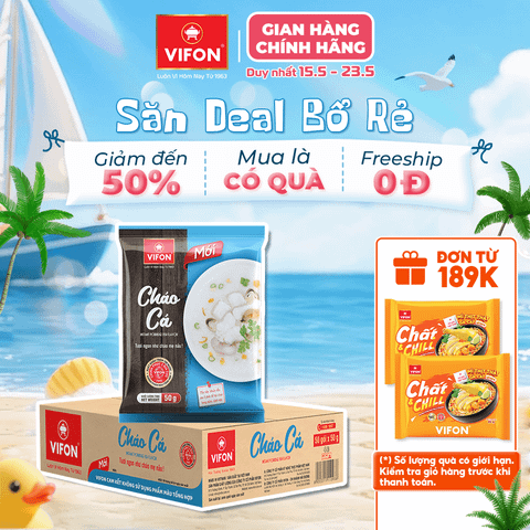 Cháo cá VIFON 20g – cháo ăn liền thanh nhẹ, thơm ngon dễ ăn