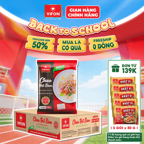 Thùng Cháo thịt bằm VIFON 50g – cháo ăn liền tiện lợi, thơm ngon dễ ăn