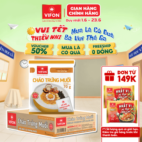 Cháo trứng muối VIFON 70g – béo bùi hấp dẫn, hương vị mới lạ