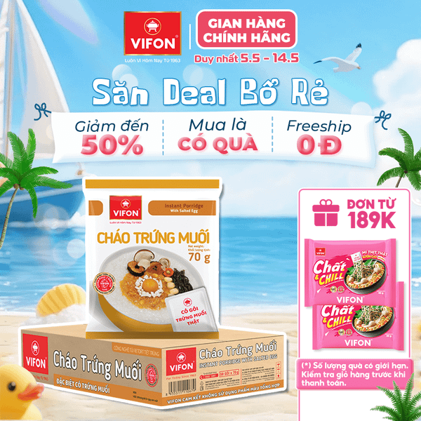 Cháo trứng muối VIFON 70g – béo bùi hấp dẫn, hương vị mới lạ