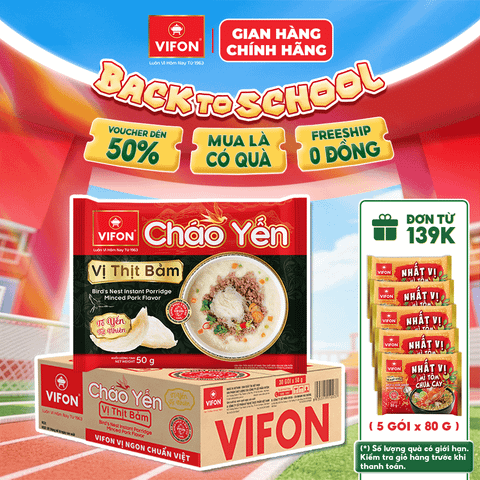 Thùng Cháo yến VIFON vị thịt bằm 50g/gói – Dinh dưỡng, tiện lợi, dễ ăn