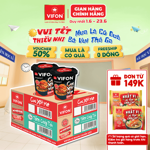 Ly mì trộn xốt cua xốt me VIFON 90g – chua ngọt đậm đà, hương vị hấp dẫn
