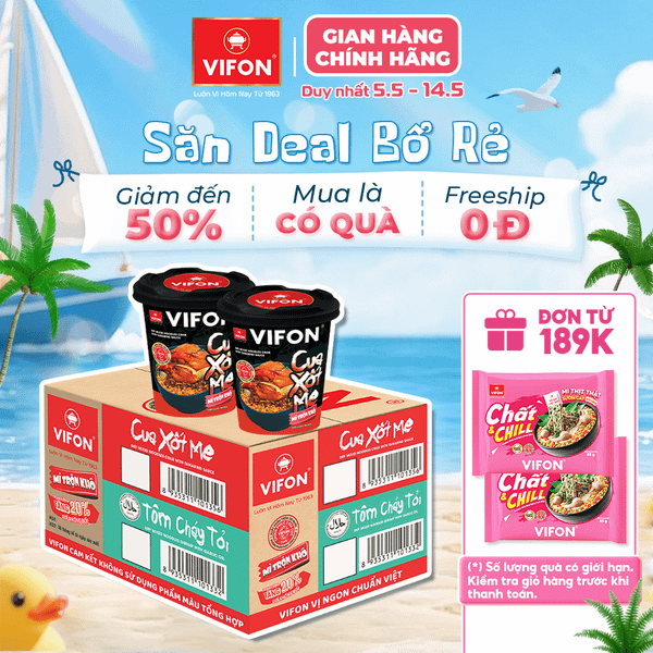 Ly mì trộn xốt cua xốt me VIFON 90g – chua ngọt đậm đà, hương vị hấp dẫn