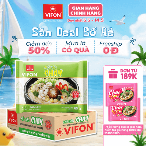 Hủ tiếu chay VIFON 65g – thanh đạm dễ ăn, tiện lợi nhanh gọn