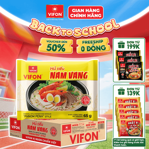 Thùng Hủ tiếu Nam Vang VIFON 65g gói – đậm đà chuẩn vị, thơm ngon tiện lợi