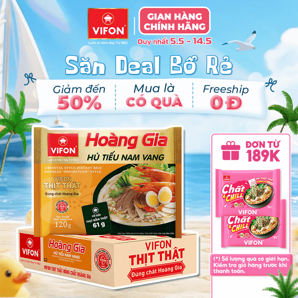 Hoàng gia hủ tiếu Nam Vang VIFON 120g – hủ tiếu cao cấp, đậm đà chuẩn vị