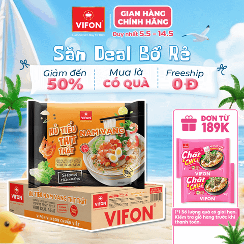 Hủ tiếu Nam Vang thịt thật VIFON 90g – đậm đà chuẩn vị, có thịt thật