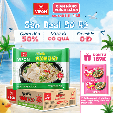 Hủ tiếu sườn heo VIFON 65g – đậm vị sườn, thơm ngon tiện lợi