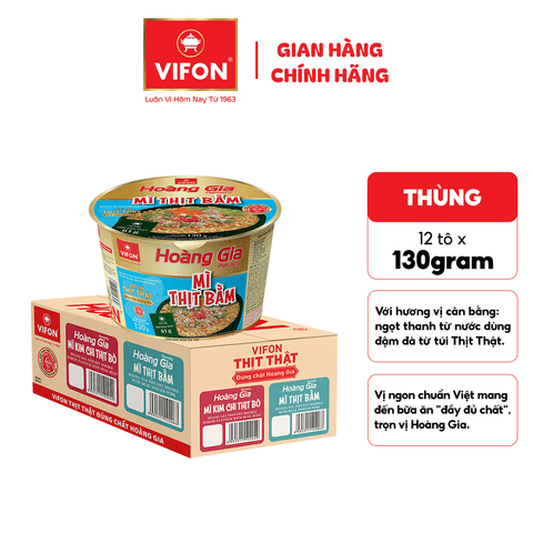 Tô Hoàng Gia Mì Thịt Bằm VIFON 130g – Có Thịt Thật, Cay Nhẹ Dễ Ăn