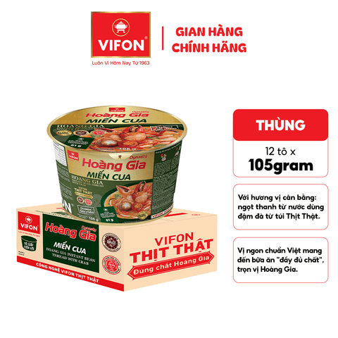 Tô hoàng gia miến cua VIFON 105g – miến cao cấp đậm vị cua, thơm ngon trọn vị