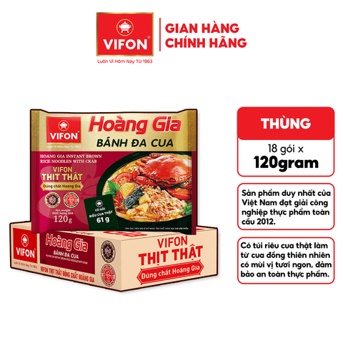 Hoàng gia bánh đa cua VIFON 120g – bánh đa cao cấp, đậm vị cua, sợi dai ngon
