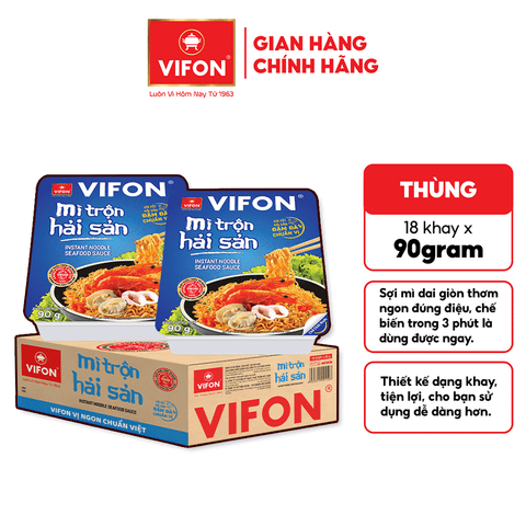 Khay mì trộn hải sản VIFON 90g – đậm vị biển, tiện lợi nhanh gọn