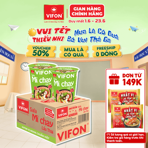 Mì ly chay lẩu thái SALA 60g – Chua cay đậm đà, thanh đạm tiện lợi