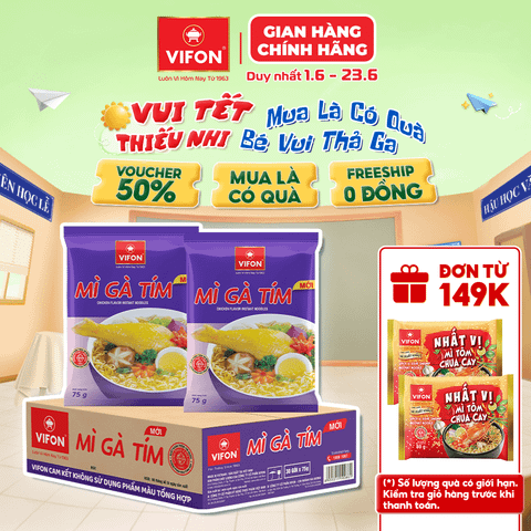 Mì gà tím VIFON 75g – sợi mì độc đáo, đậm vị gà thơm ngon