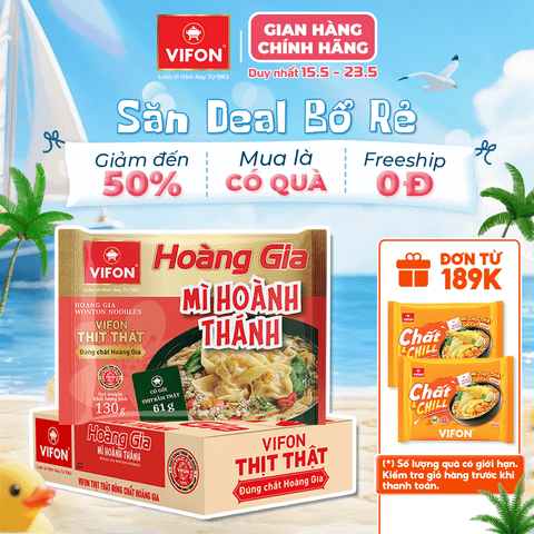 Hoàng gia mì hoành thánh VIFON 120g – mì ăn liền cao cấp, đậm đà hương vị truyền thống