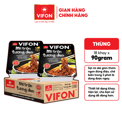 Khay mì tương đen VIFON 90g – mì jajang ăn liền, sốt đậm đà chuẩn vị Hàn