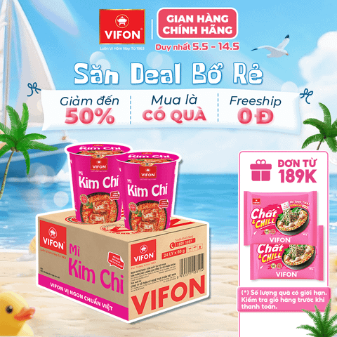 Mì ly kim chi 60g – Chua cay hấp dẫn, tiện lợi mỗi ngày