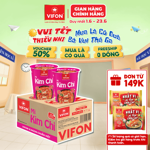 Mì ly kim chi 60g – Chua cay hấp dẫn, tiện lợi mỗi ngày