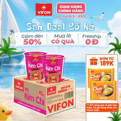 Mì ly kim chi 60g – Chua cay hấp dẫn, tiện lợi mỗi ngày