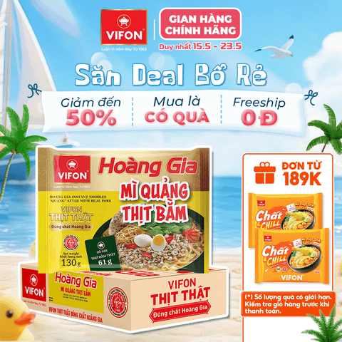 Hoàng gia mì Quảng thịt bằm VIFON 130g – đậm đà hương vị, chuẩn vị truyền thống