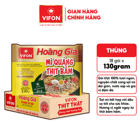 Hoàng gia mì Quảng thịt bằm VIFON 130g – đậm đà hương vị, chuẩn vị truyền thống