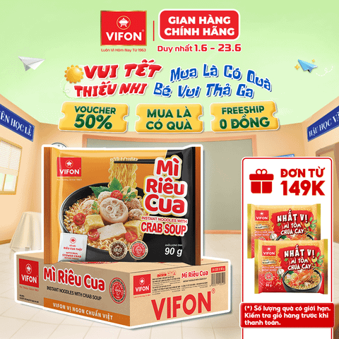 Mì thịt thật riêu cua VIFON 90g – đậm đà hương vị, chuẩn vị hấp dẫn