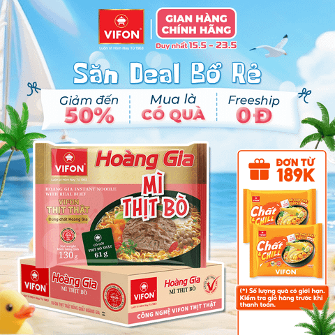 Hoàng gia mì thịt bò VIFON 130g – đậm vị bò, thơm ngon hấp dẫn