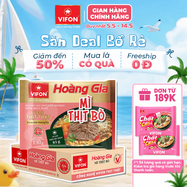 Hoàng gia mì thịt bò VIFON 130g – đậm vị bò, thơm ngon hấp dẫn