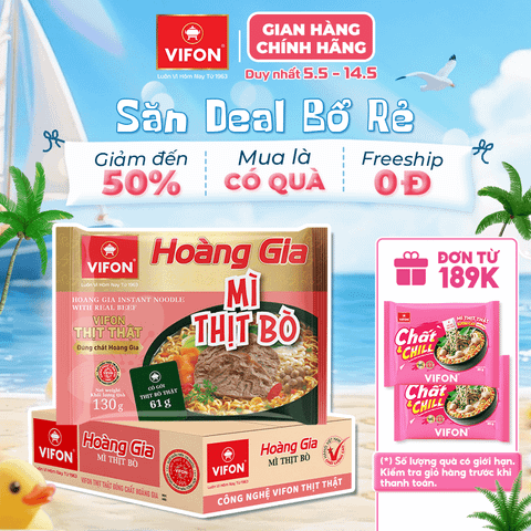 Hoàng gia mì thịt bò VIFON 130g – đậm vị bò, thơm ngon hấp dẫn