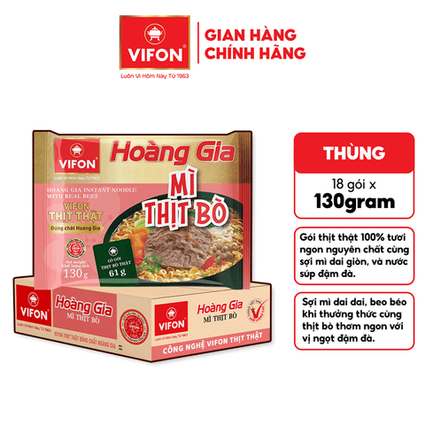 Hoàng gia mì thịt bò VIFON 130g – đậm vị bò, thơm ngon hấp dẫn