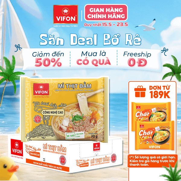 Mì tươi thịt bằm VIFON 70g – mềm dai hấp dẫn, đậm vị thịt thơm ngon
