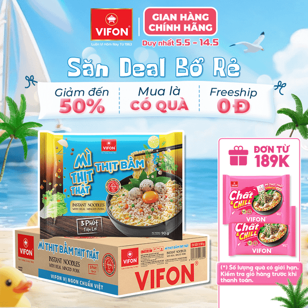 Mì thịt thật thịt bằm VIFON 90g – đậm vị thịt, thơm ngon hấp dẫn