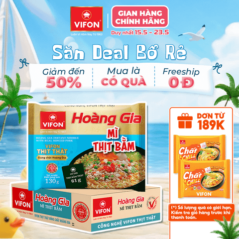 Hoàng gia mì thịt bằm VIFON 130g – hương vị đậm đà, gói lớn cao cấp