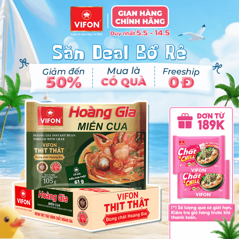 Hoàng gia miến cua VIFON 105g gói – miến cao cấp đậm vị cua, thơm ngon hấp dẫn