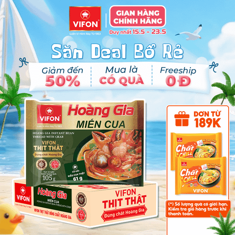 Hoàng gia miến cua VIFON 105g gói – miến cao cấp đậm vị cua, thơm ngon hấp dẫn