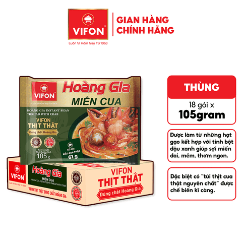 Hoàng gia miến cua VIFON 105g gói – miến cao cấp đậm vị cua, thơm ngon hấp dẫn