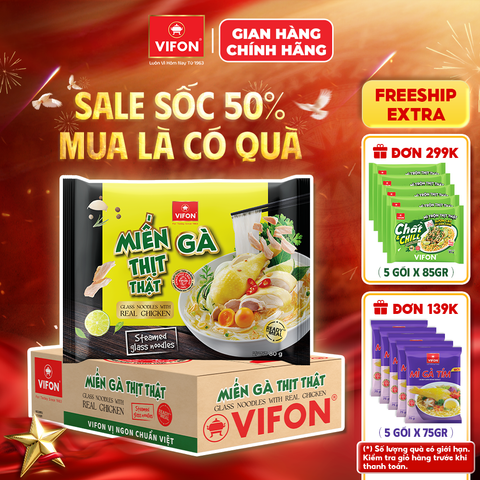 Thùng Miến gà thịt thật 80g
