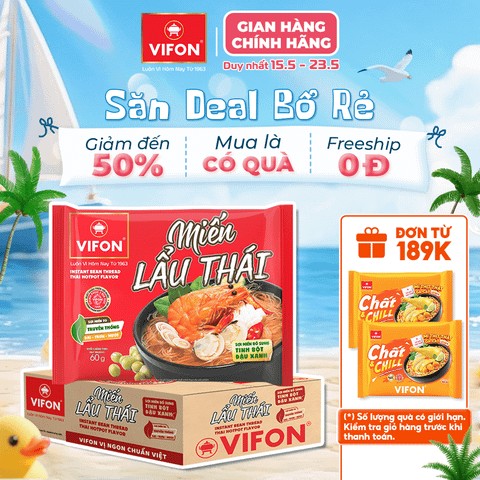 Miến lẩu thái VIFON 60g – miến ăn liền chua cay đậm đà, tiện lợi