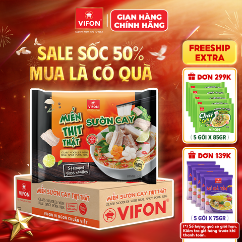 Thùng Miến sườn cay thịt thật 80g