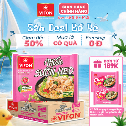 Miến sườn heo VIFON 60g – hương vị đậm đà, sợi miến dai ngon