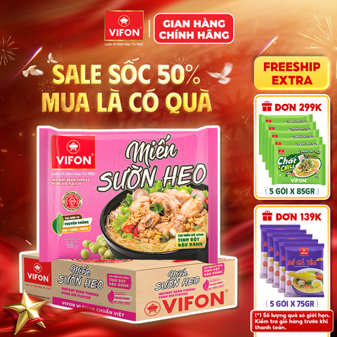 Thùng Miến sườn heo VIFON 58g – hương vị đậm đà, sợi miến dai ngon