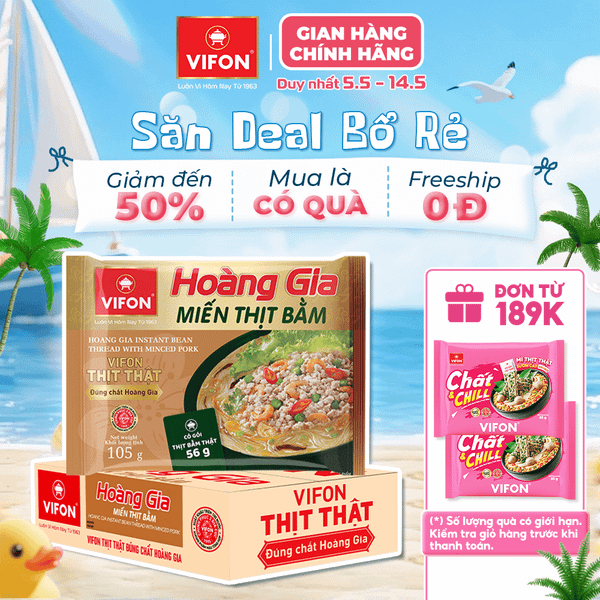 Hoàng gia miến thịt bằm VIFON 105g – miến cao cấp đậm vị, thơm ngon dễ ăn