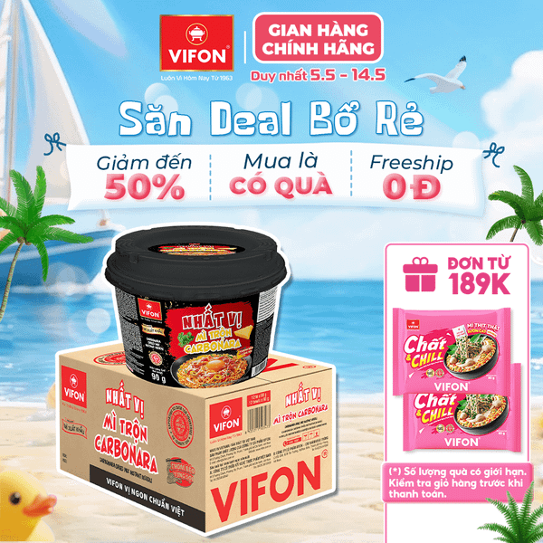Tô nhất vị mì trộn carbonara VIFON 90g – béo ngậy chuẩn Âu, thơm ngon hấp dẫn