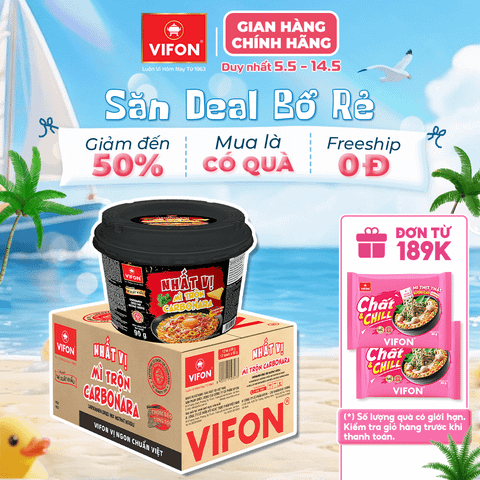 Tô nhất vị mì trộn carbonara VIFON 90g – béo ngậy chuẩn Âu, thơm ngon hấp dẫn