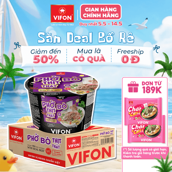 Phở bò VIFON 90g tô – ngon chuẩn vị Việt, tiện lợi mỗi ngày