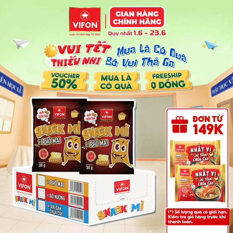 Mì ăn vặt phô mai VIFON 30g – giòn ngon béo ngậy, snack tiện lợi